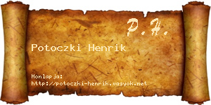 Potoczki Henrik névjegykártya